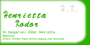 henrietta kodor business card