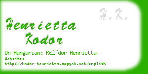 henrietta kodor business card